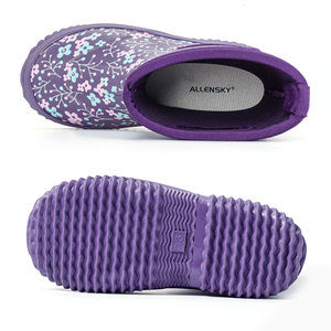 YLK300 all'ingrosso all'aperto metà polpaccio viola impermeabile in gomma di Neoprene stivali da <span class=keywords><strong>pioggia</strong></span> per bambini - Product Image 4