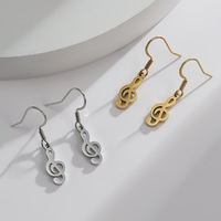 Boucles d'oreilles pendantes en acier inoxydable de haute qualité avec motif musical pour hommes et femmes