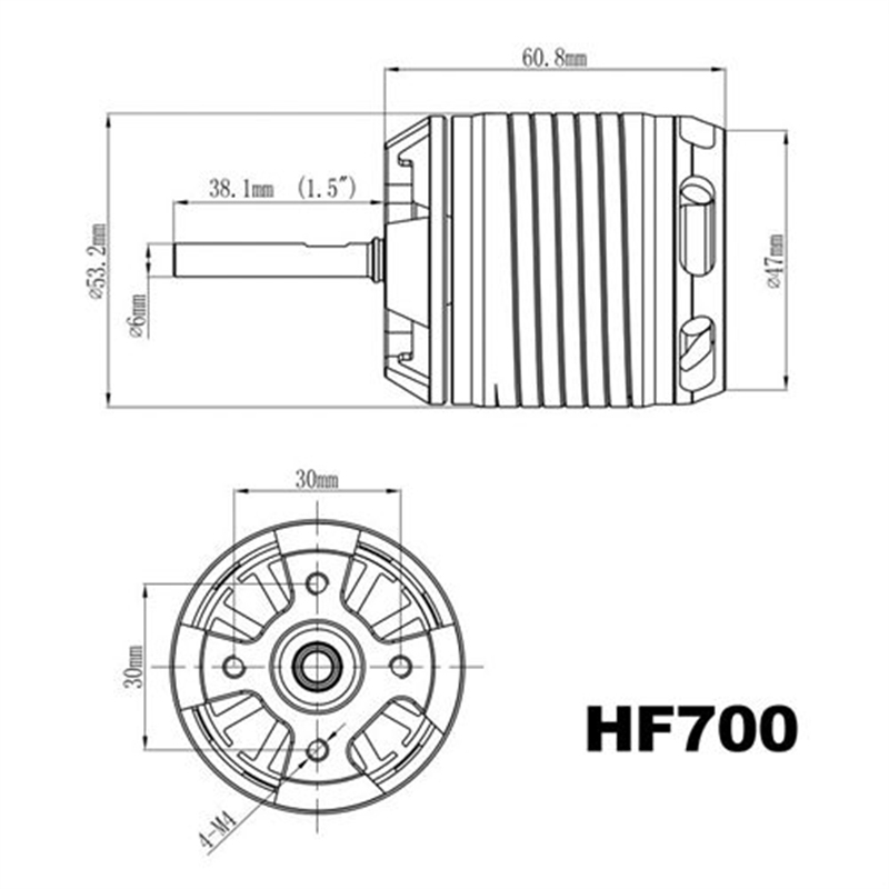 Gartt HF700 530KV 4500W Brushless Motor - RC Helicopter Upgrade