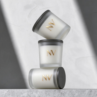 Bocaux à bougies blancs givrés spéciaux avec couvercles noirs 220ml 315ml 420ml – Contenants à bougies en gros pour marques à marque privée