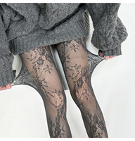 Collants résille vintage d'été à motif floral ajouré, style Y2K, en maille transparente, sexy et anti-agression pour femme