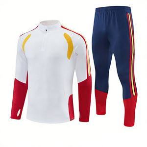 Conjunto de Uniforme de Entrenamiento de Jersey Otoño Invierno 26/27 España, Media Cremallera, Manga Corta, 100% Poliéster, Secado Rápido, Ropa de Fútbol - Product Image 1
