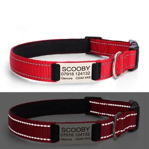 Collare per Cani Antiperditа in Nylon Riflettente con Targhetta Identificativa Incisa per Cani Piccoli/Medi/Grandi <span class=keywords><strong>Pitbull</strong></span> Carlino - Product Image 2
