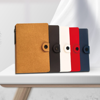 Carnet en cuir kraft avec logo personnalisé, stylo auto-adhésif et bloc-notes, fermeture à bouton pour le bureau, la rentrée scolaire/cadeaux