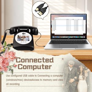 <strong>Black</strong> Video Guest <strong>Book</strong> - Antique Wall <strong>Phone</strong> Camera for Weddings Birthdays Graduations Telephone - Product Image 3