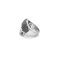 Bague de crâne de motard personnalisée, bague de crâne en pierre précieuse, bijoux gothiques noirs