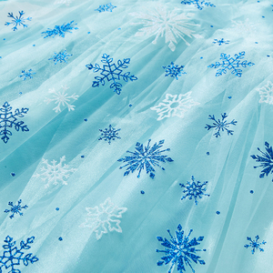 <span class=keywords><strong>Vestito</strong></span> da Principessa <span class=keywords><strong>Elsa</strong></span> in Cotone a Maniche Lunghe per Bambine con Mantellina a Fiocchi di Neve con Paillettes per Halloween, Natale, Feste e Film TV - Product Image 4