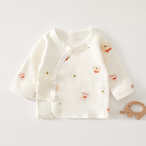 Top de Punto de Algodón para Bebé de 0 a 3 Meses, Unisex, Primavera-Otoño, Estilo Túnica, Sin Costuras, Algodón Puro, Manga Larga, Ropa para Bebés - Product Image 1