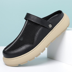 Zuecos para Hombre, Transpirables, de Malla, para Verano, Playa, Color Gris y Negro, Reversibles, con Cierre en el Tobillo, Tallas para Adultos 38, 39, 40, 41, 42, 43, 44 - Product Image 2