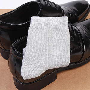 Men's Casual Business <b>Socks</b> for Autumn Solid Color High Ankle Woven Eco-Friendly <b>Breathable</b> Logo on Body - Product Image 3