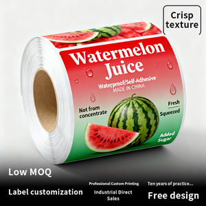 Logotipo De Impressão Personalizada Etiqueta Adesiva Suco De Frutas Bebida Alimentos Garrafa De Vidro Etiqueta De Embalagem Etiquetas Personalizadas De Suco - Product Image 2