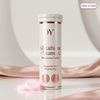 Comprimés effervescents de L-Glutathion 500mg à marque privée OEM/ODM, avec Vitamine C pour l'éclat de la peau et soutien antioxydant de qualité clinique