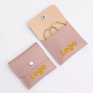 Pochette à bijoux en cuir PU avec logo personnalisé, sac d'emballage, pochette de voyage portable, petite pochette de rangement et de protection personnalisée - Product Image 3