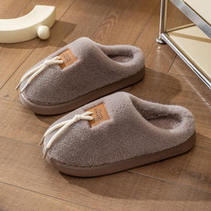 Pantuflas Personalizadas con Suela de EVA, Minimalistas para Interiores, con Parte Superior de Felpa, Diseño de Bloques de Color, Pantuflas de Felpa para Parejas, de Buena Calidad - Product Image 5