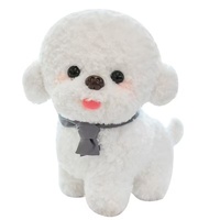 Peluche Chiot Bichon Frisé en Polyester, Taille 25cm-35cm, Cadeau Unisexe pour Enfants, Vente en Gros Fabricant