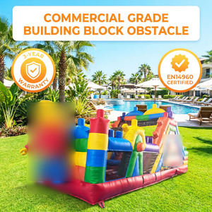 Parcours d'obstacles gonflable commercial en PVC <span class=keywords><strong>de</strong></span> 0,55 mm certifié EN14960 pour location événementielle - Product Image 1