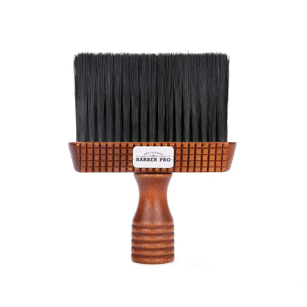 Barber Neck Duster Brush for Hair Cutting ,Natural nylon Wooden Handle