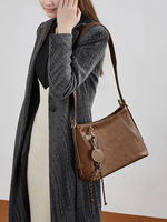 Nouveauté 2026 : Sac Hobo en Cuir de Vachette Véritable de Luxe pour Femme, Sac à Bandoulière Vintage pour le Quotidien