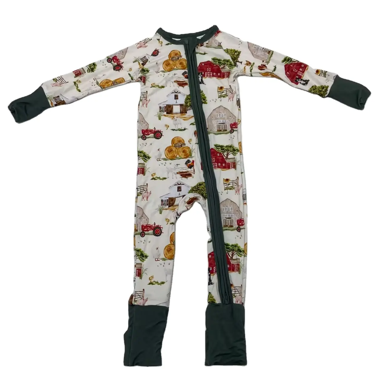 Liangzhe Chinese clothes manufacturers baby children wearing bamboo clothing long sleeve style pajamas crawling