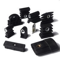 M6 Thread Inserts for Square Tubes for 25mm Square Black Plastic Plug Caster Insert,Chair End Caps Furniture Leg Plug