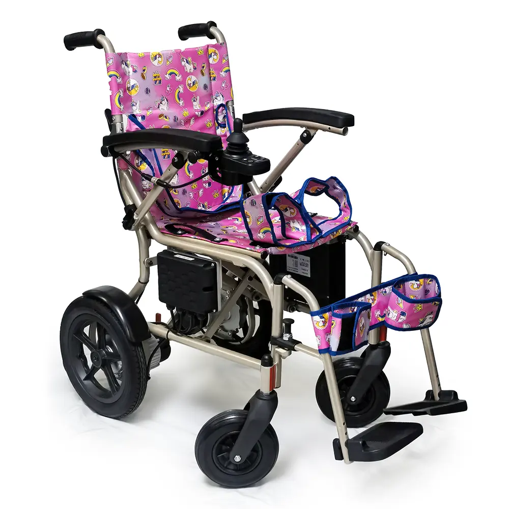 HEDY FEW06 Silla de Ruedas Eléctrica para Niños, Silla de Ruedas Plegable para Discapacitados y Discapacitados