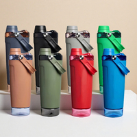 Nouvel arrivage de bouteilles d'eau en acier inoxydable 20oz à double paroi métallique gobelet isolé pour la salle de sport avec niveau de stockage