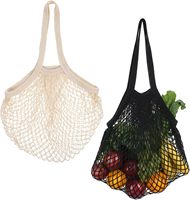 Sac fourre-tout en coton recyclé, personnalisé avec logo, minimaliste, pour fruits et légumes, tricoté, long, réutilisable, en maille, pour le marché