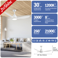 Ventilateur de plafond 1stshine avec lames en ABS, télécommande, qualité supérieure, haute performance, style luxueux, très bien noté, éco-responsable, avec lumière LED