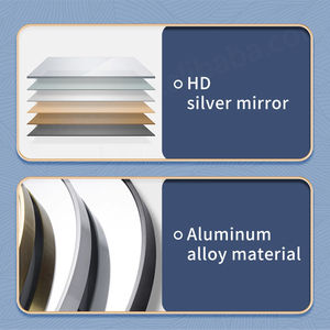 Minimalista Hotel Decoración del hogar Gran redondo Montado en la pared Baño de aluminio Espejo Hd - Product Image 3