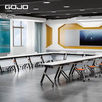 Table et chaises de bureau scolaire modulaires blanches modernes de haute qualité, design pliable durable pour les réunions et la formation