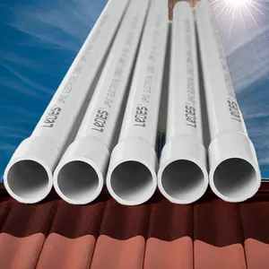 Heavy Duty Grey Electrical Wire PVC Conduit Solar T Pipe For Harsh Outdoor