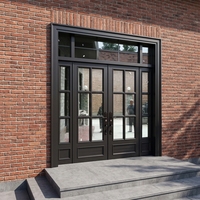 Porte extérieure moderne en verre et aluminium à charnières, style porte française