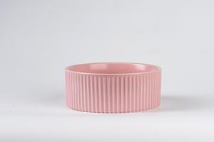 Caixa de cerâmica para animais de estimação, conjunto de tigelas de cerâmica para cachorros e gatos, com listras nórdicas - Product Image 4