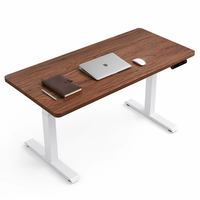 Bureau électrique en bois massif d'albizia de qualité supérieure - Table motorisée élégante et raffinée pour aménagement SOHO de boutique