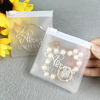 Pochettes à bijoux Ziplock noir transparent en plastique Pvc avec impression de logo personnalisé petit sac à bijoux en PVC avec fermeture éclair en plastique