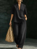 Ensemble Femme Gilet en Jean Rétro Col V et Jean Large Taille Haute Nouvelle Collection Automne 2026 Vente en Gros pour Boutiques