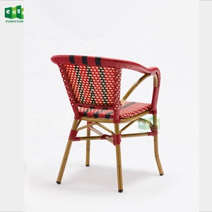 (E1040) Italiano francés restaurante al aire libre ratán <span class=keywords><strong>Bistro</strong></span> sillas de comedor con brazos - Product Image 4