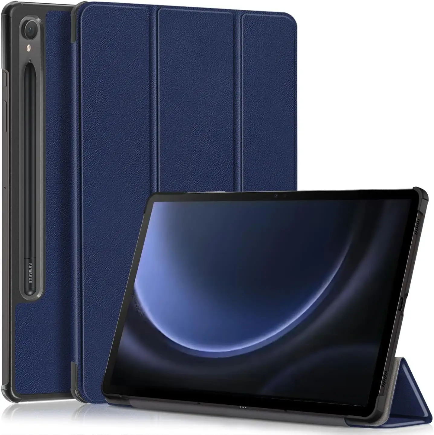 Casing Tablet Folio, pelindung pintar dudukan kulit PU ramping untuk Samsung Galaxy Tab S9 FE 2023 11 ''X510 X516 X710 X716