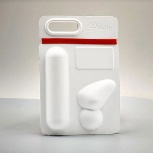 Caja de pulpa de molde blanco respetuosa con el medio ambiente de alta calidad con banda elástica Bandeja de pulpa moldeada de embalaje sostenible - Product Image 3