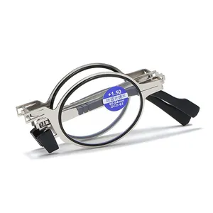 2022 2023 New Fashion Round Metal Folding Women <strong>Reading</strong> <strong>Glasses</strong> Rectangular Men Anti Blue Light <strong>Reading</strong> <strong>Glasses</strong> Bulk With case - Product Image 2