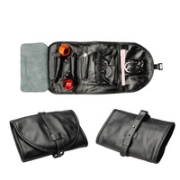Pochette de pipe à fumer Portable de haute qualité étui à pipe à tabac en cuir véritable souple noir