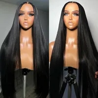 Cheveux Remy Cambodgiens 100% Naturels, Densité Complète 250%, Naturels pour Perruque, Dentelle Transparente Sans Colle, Cheveux de Bébé, Femmes Noires