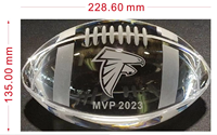 Trophée de football en cristal K9 de grande taille, logo personnalisable, gravé, ballon de sport en verre, récompenses