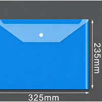 Porte-documents en plastique transparent A4 avec logo personnalisé imprimable, fermeture à bouton, sac de rangement pour documents pour l'école et le bureau