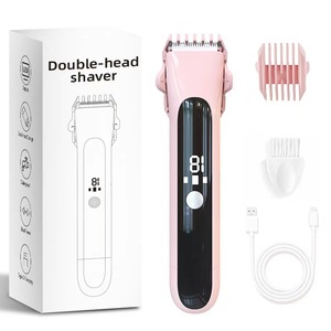 Épilateur électrique pour femmes, pour l'épilation <span class=keywords><strong>intime</strong></span> et corporelle complète, double tête, rechargeable par USB, lavable à l'eau - Product Image 1