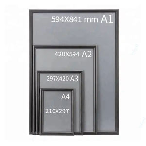 Kích Thước Khác Nhau A0/A1/A2/A3/A4/A5/B1/B2 Snap Từ Khung Treo Tường Hình Ảnh Nhôm Khung Ảnh Màu Đen - Product Image 5