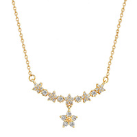 Collier chaîne à maillons claviculaires unisexe en acier inoxydable, micro-incrusté de pierres en résine florale, style sportif et polyvalent, électroplaqué, pour mariage