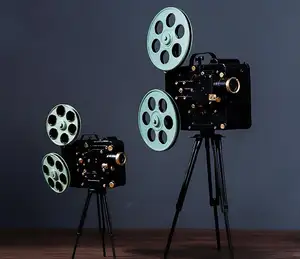 仿古投影仪带金属三脚架定制稀有复古相机带支架装饰批发