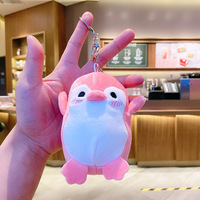 Vente chaude 12CM Animal Kawaii Peluche Pingouin En Peluche Porte-clés Petit Pingouin Doux En Peluche Porte-clés