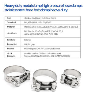 Collier de serrage à boulon en T réglable en acier inoxydable à <span class=keywords><strong>double</strong></span> boulon haute pression avec système de mesure métrique en plastique - Product Image 5